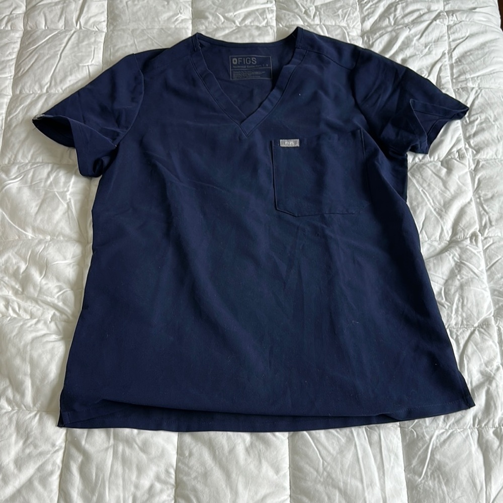 Figs Blue Short Sleeve Tee